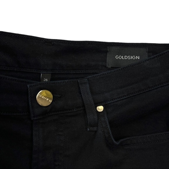 GOLDSIGN The High Rise Slim Jean in Slater Black W3343-672 Size 26 - Picture 3 of 12